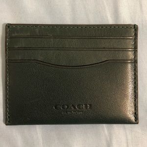 Glove-tanned leather Coach card holder